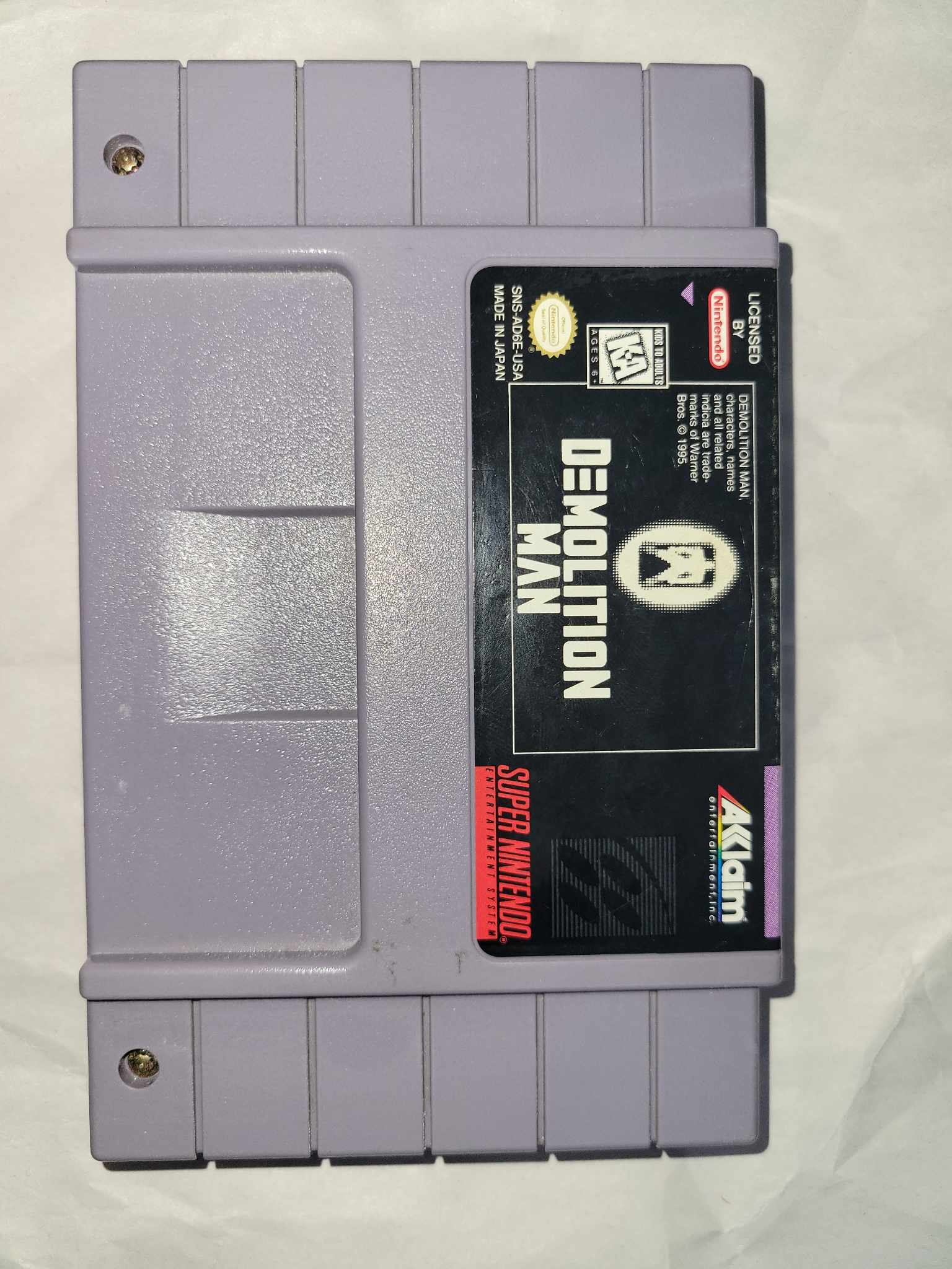 SUPER NINTENDO - DEMOLITION MAN - CARTRIDGE ONLY (01)